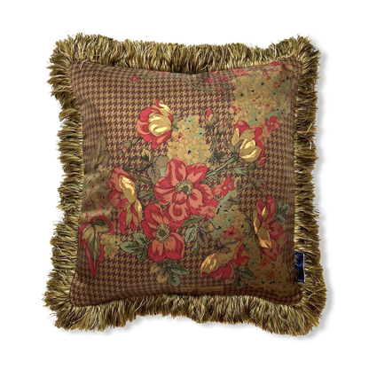 Floral Houndstooth Scarf Pillows 18"