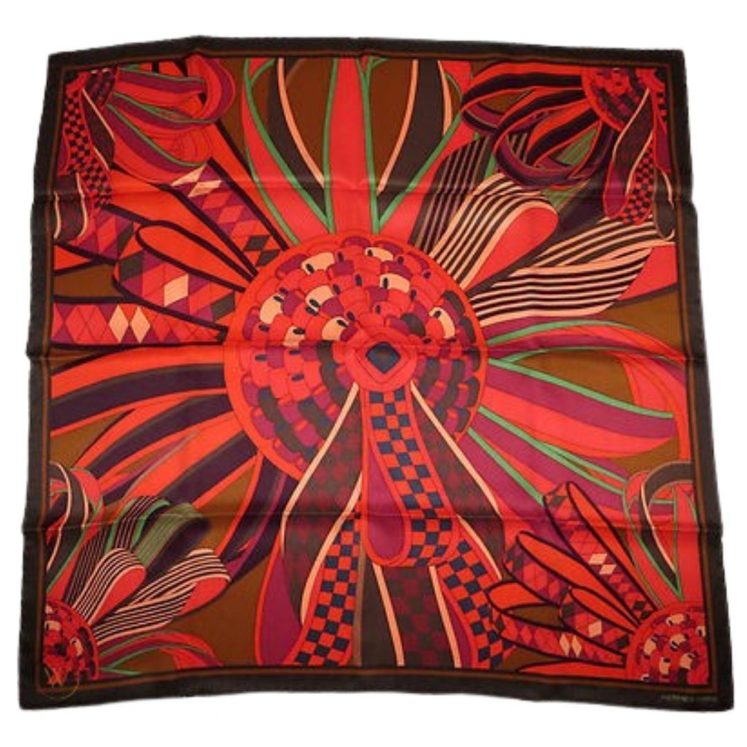 Flots du Cheval Vintage Silk Scarf Pillow 28"
