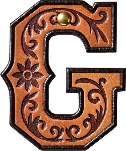 Monogrammed Initial Western Leather Look Saddle Longhorn Cowboy Cowgirl Kitchen Dish Towels Made in America