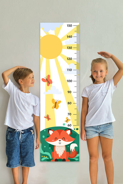 Growth Chart Sticker Cute Fox Wall Decal