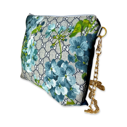 GG Logo Blooms Blue Vintage Scarf Crossbody Bag
