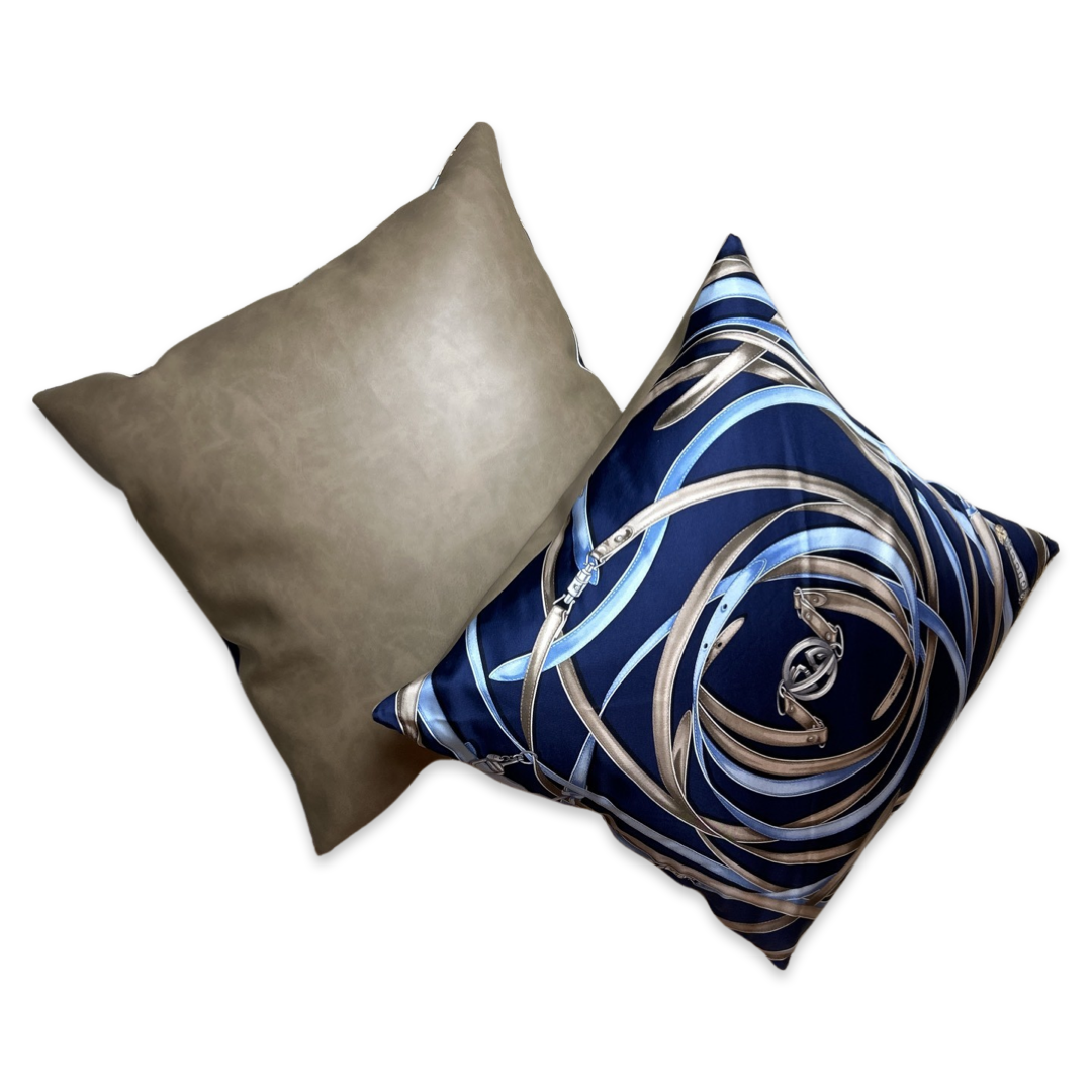 GG Tassel Harness Vintage Silk Scarf Pillows