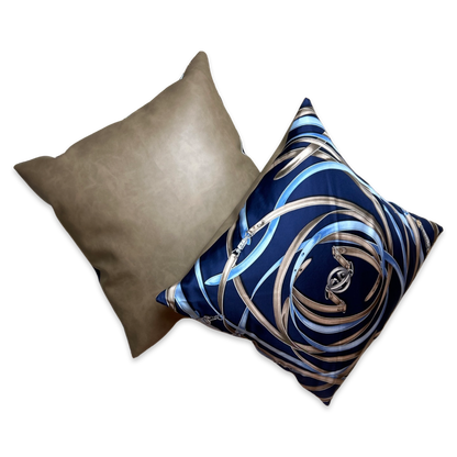 GG Tassel Harness Vintage Silk Scarf Pillows