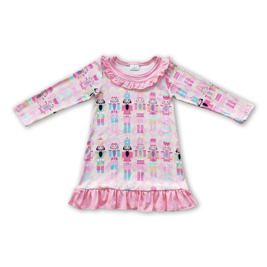 Pink long sleeves ballet kids girls Christmas night gown