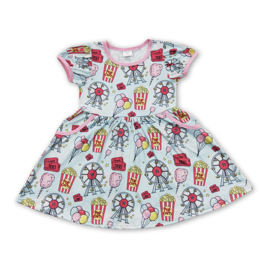 Ferris wheel popcorn balloon girls summer dresses