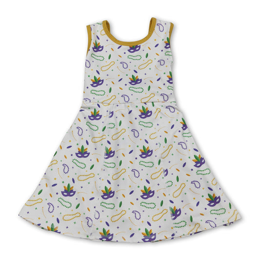 Purple green yellow bracelets girls Mardi Gras athletic dress