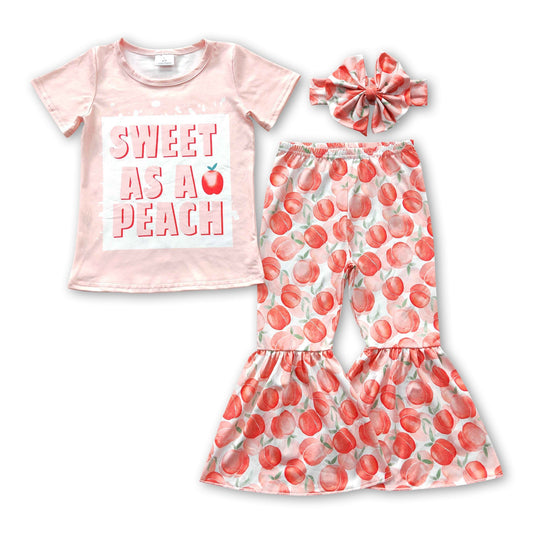 Sweet as a peach kids girls clothing set