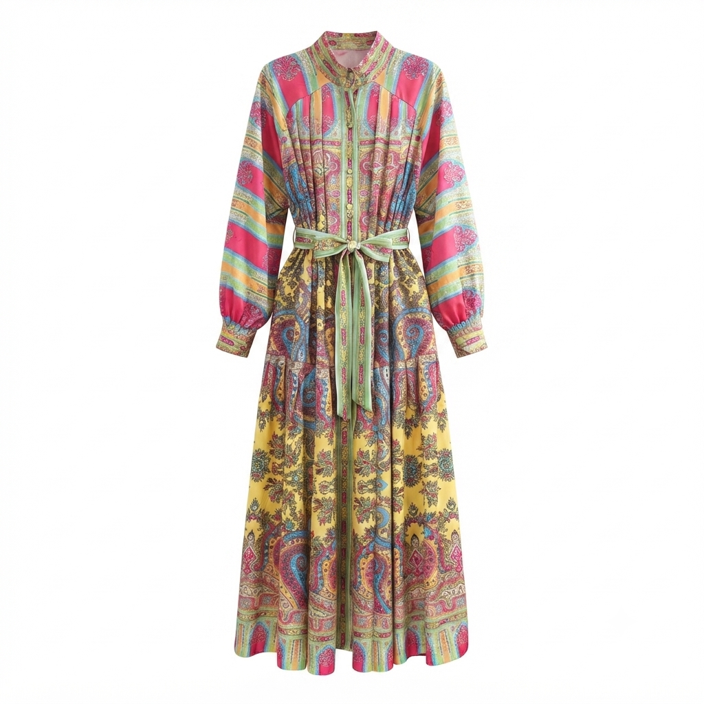 Radiant Floral Boho Maxi Dress