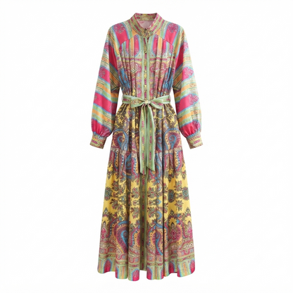 Radiant Floral Boho Maxi Dress
