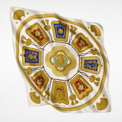 Poste et Cavalerie Vintage Silk Scarf Courageous Lion