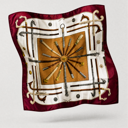Cannes et Pommeaux Vintage Silk Scarf Drawstring Crossbody Bag