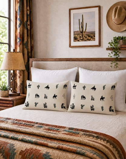 Baha Ranch Western Cowboy Cowgirl Pillowcase Made in America