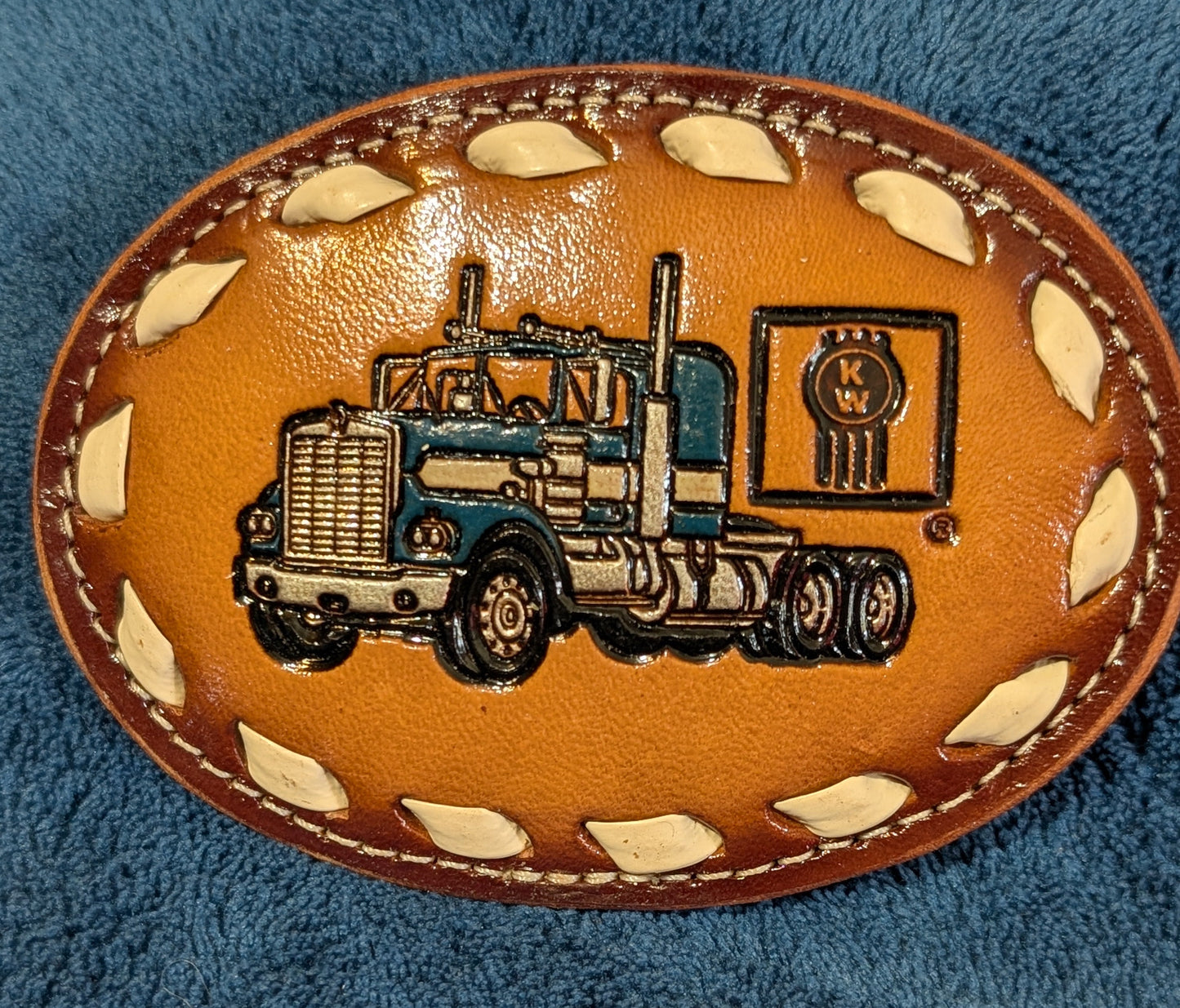 Genuine Leather Kenworth Belt Buckle