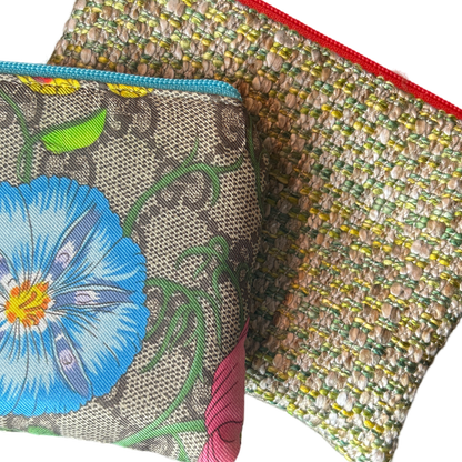 GG Logo Flora Vintage Silk Scarf Coffee Run Keychain Bag