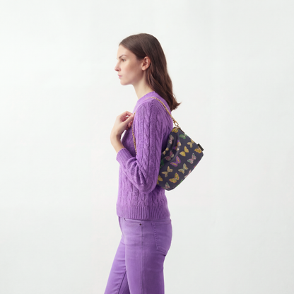 Farfalle Blue Vintage Scarf Crossbody Bag