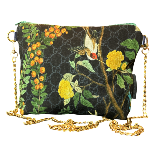 GG Chinoiserie Noir Vintage Silk Scarf Crossbody Bag