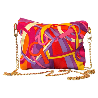 Pop Art Equestrian Vintage Silk Scarf Crossbody Bag