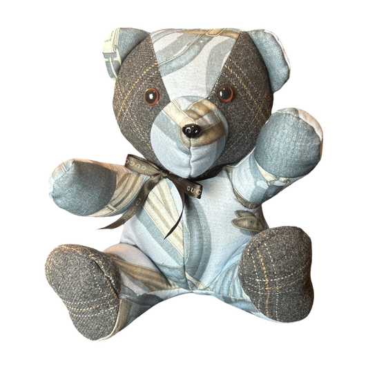 Equestrian Vintage Silk Scarf Tender Teddy Bear