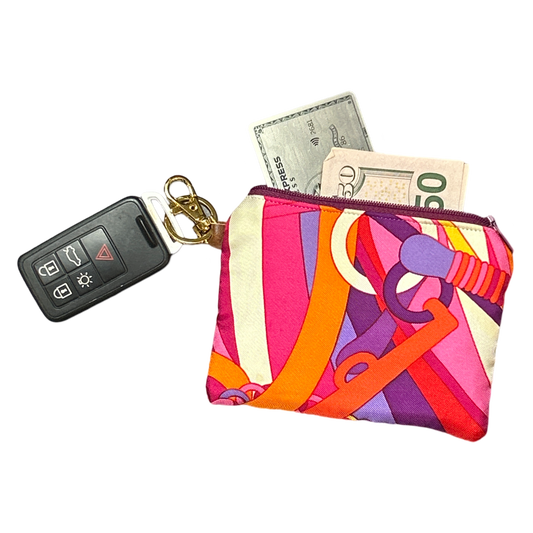 Pop Art Equestrian Vintage Scarf Coffee Run Keychain Bag