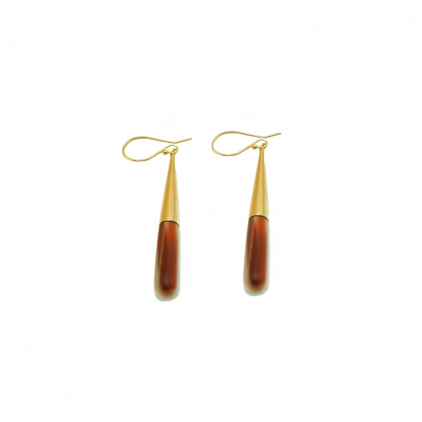 Brass & Horn Teardrop Dangle Earrings | Guru