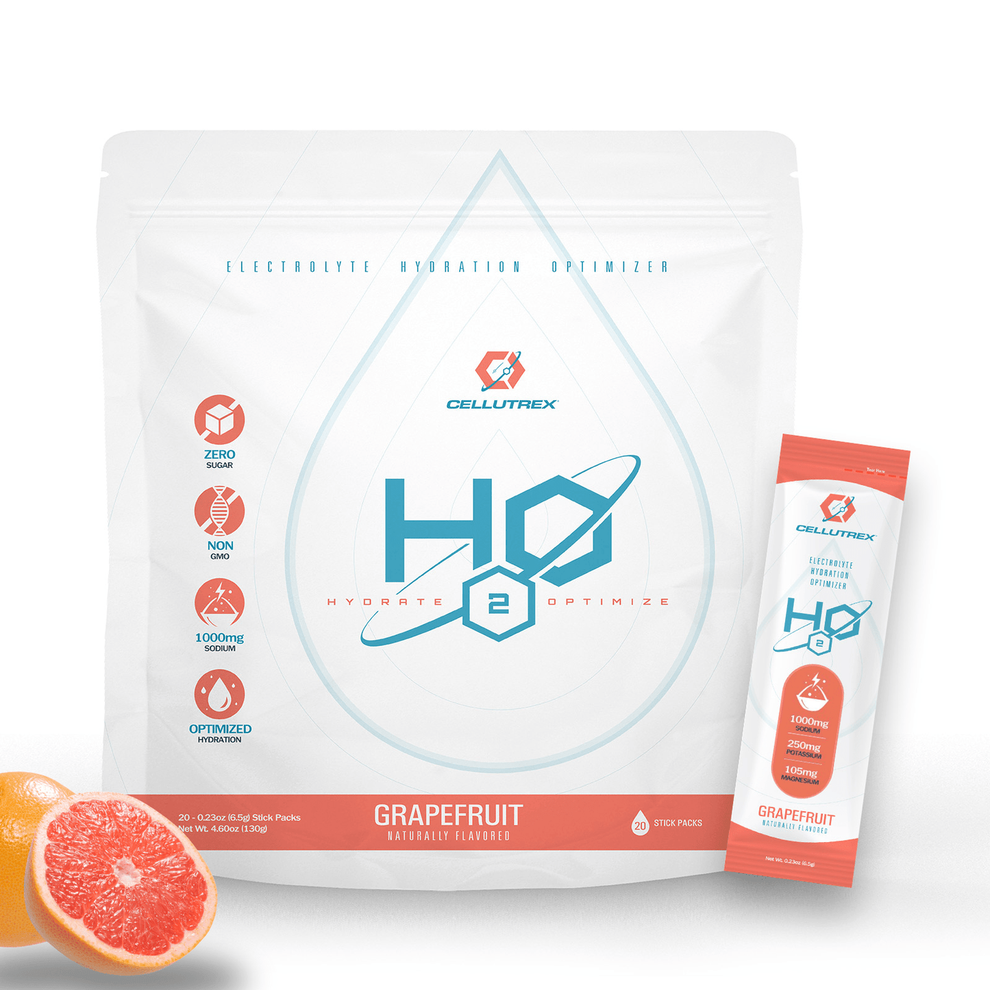 H2O ELECTROLYTES™ - Grapefruit | Zero Sugar Electrolyte Powder-0