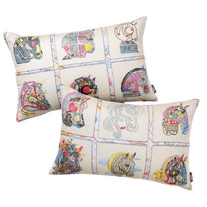 Chevaloscope Vintage Silk Scarf Pillows