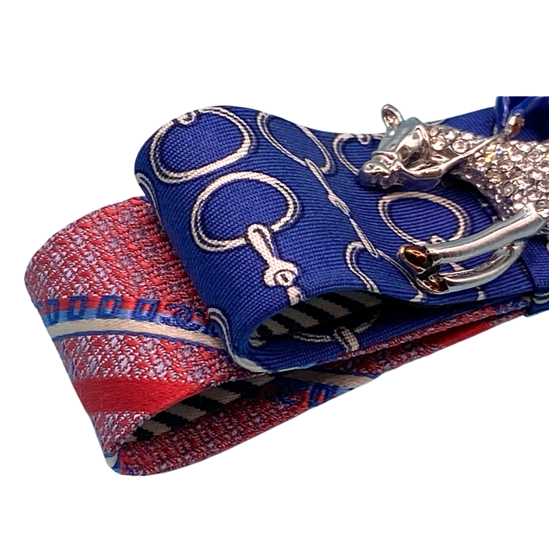 Equestrian Vintage Silk Necktie Hair Clip