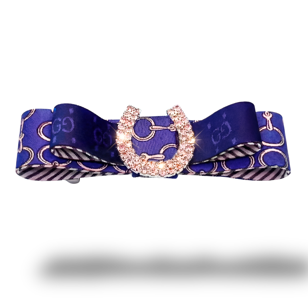 GG Equestrian Silk Necktie Hair Clip