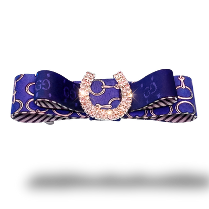 GG Equestrian Silk Necktie Hair Clip