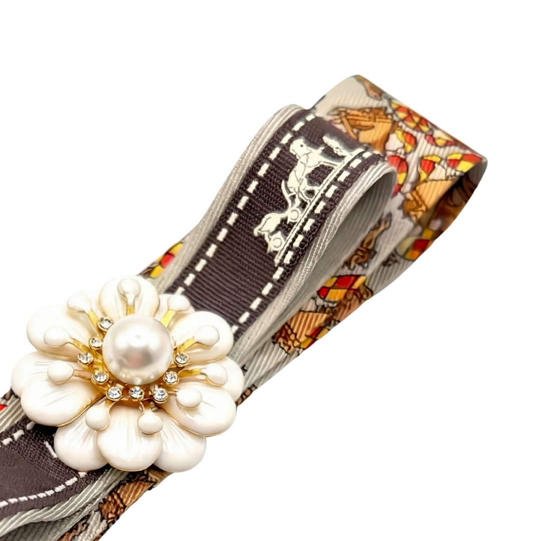 Jockey Print Silk Necktie Hair Clip