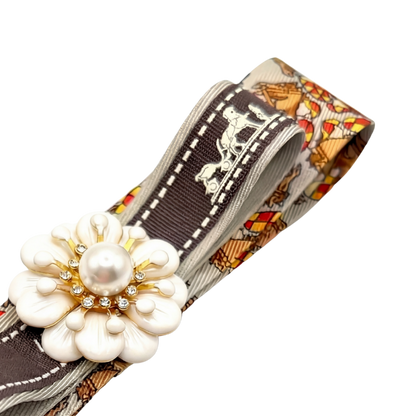 Jockey Print Silk Necktie Hair Clip