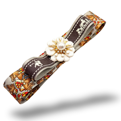 Jockey Print Silk Necktie Hair Clip