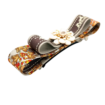 Jockey Print Silk Necktie Hair Clip