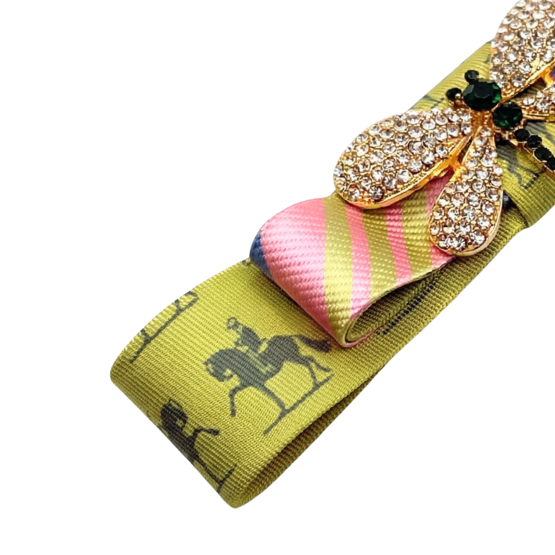 Dragonfly Silk Necktie Hair Clip