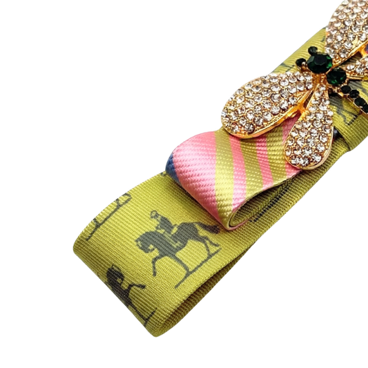 Dragonfly Silk Necktie Hair Clip