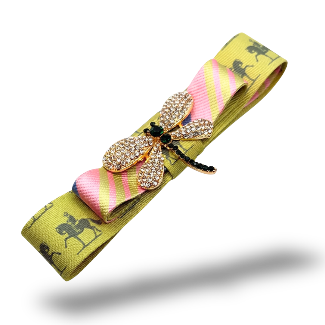 Dragonfly Silk Necktie Hair Clip