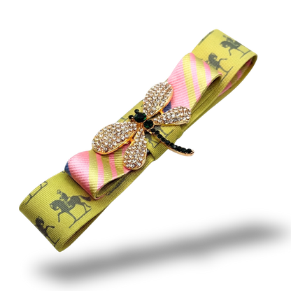 Dragonfly Silk Necktie Hair Clip