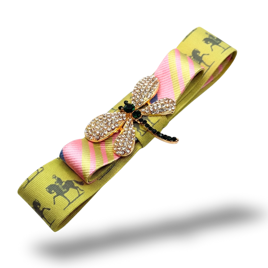 Dragonfly Silk Necktie Hair Clip