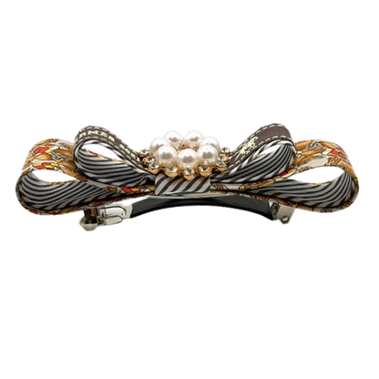 Jockey Print Silk Necktie Hair Clip