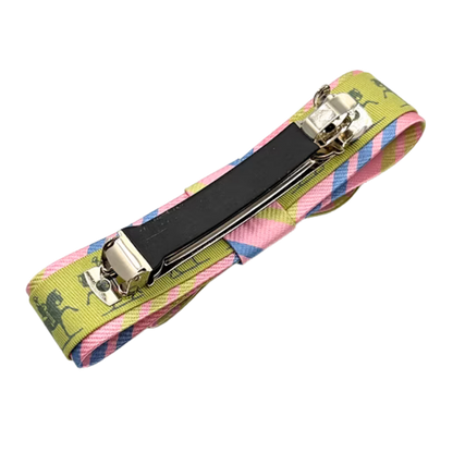 Equestrian Print Silk Necktie Hair Clip