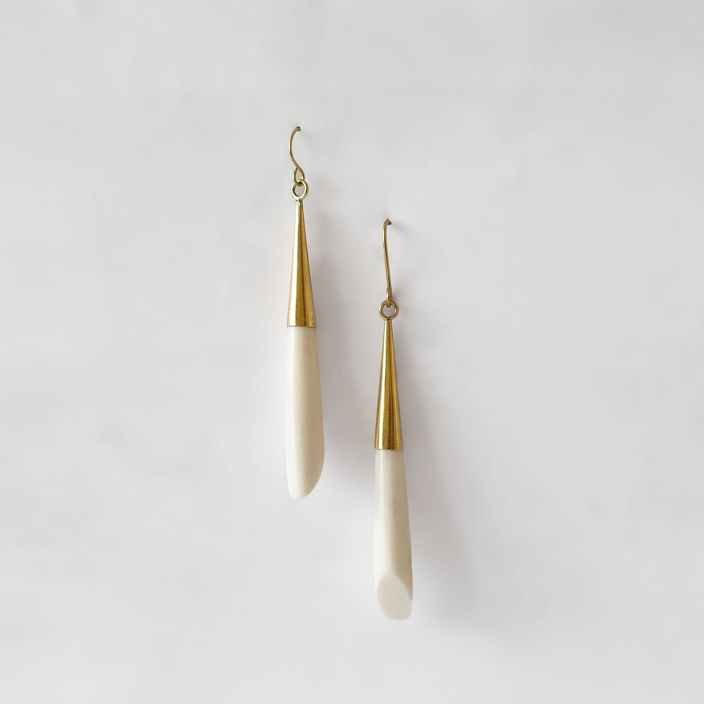 Brass & Bone Teardrop Drop Earrings | Shela