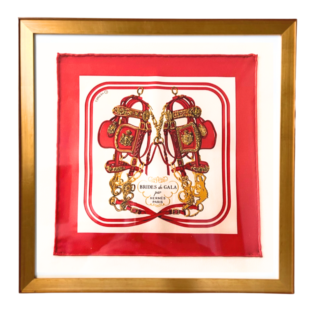 Brides de Gala Framed Vintage Silk Scarf 12"