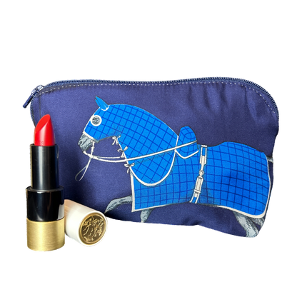 Couvertures et Tenues du Jour Blue Vintage Silk Scarf Beauty Bag