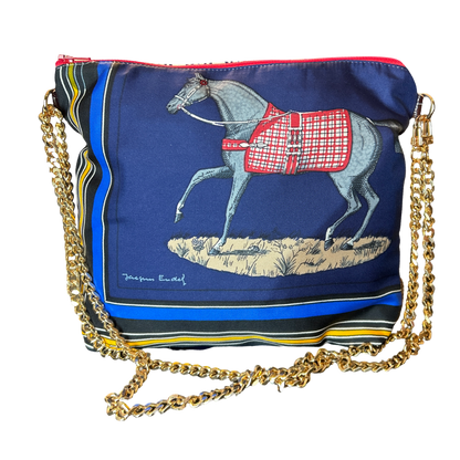Couvertures et Tenues du Jour Blue Vintage Scarf Crossbody Bag