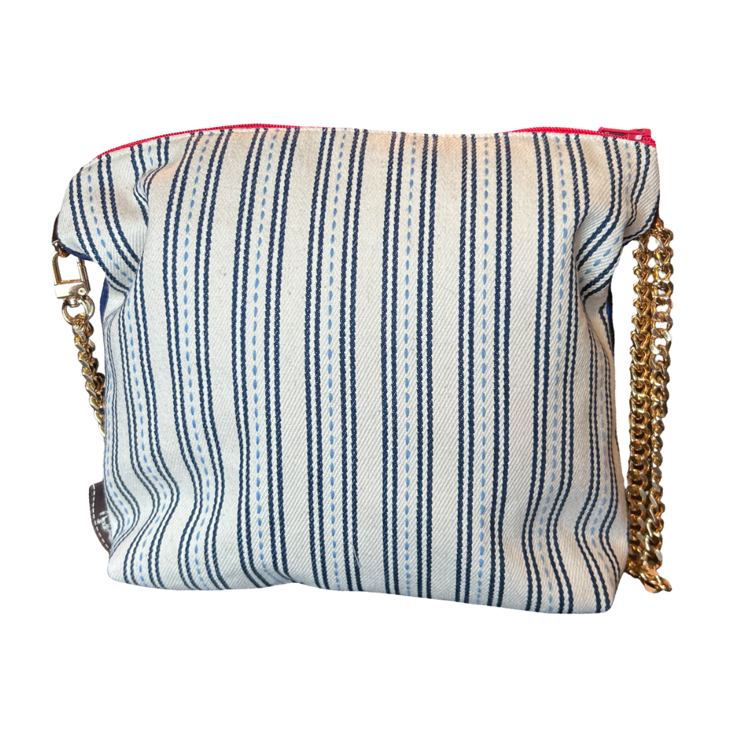 Couvertures et Tenues du Jour Blue Vintage Scarf Crossbody Bag