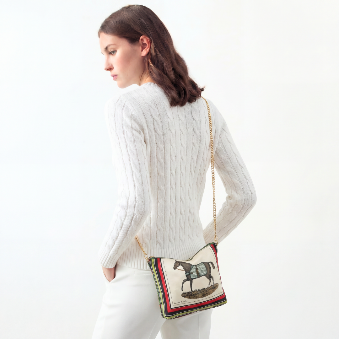 Couvertures et Tenues du Jour Ivory Vintage Scarf Crossbody Bag