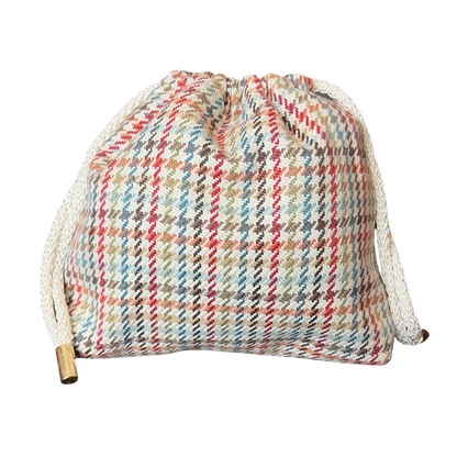 Couvertures et Tenues du Jour Ivory Vintage Silk Scarf Drawstring Crossbody Bag
