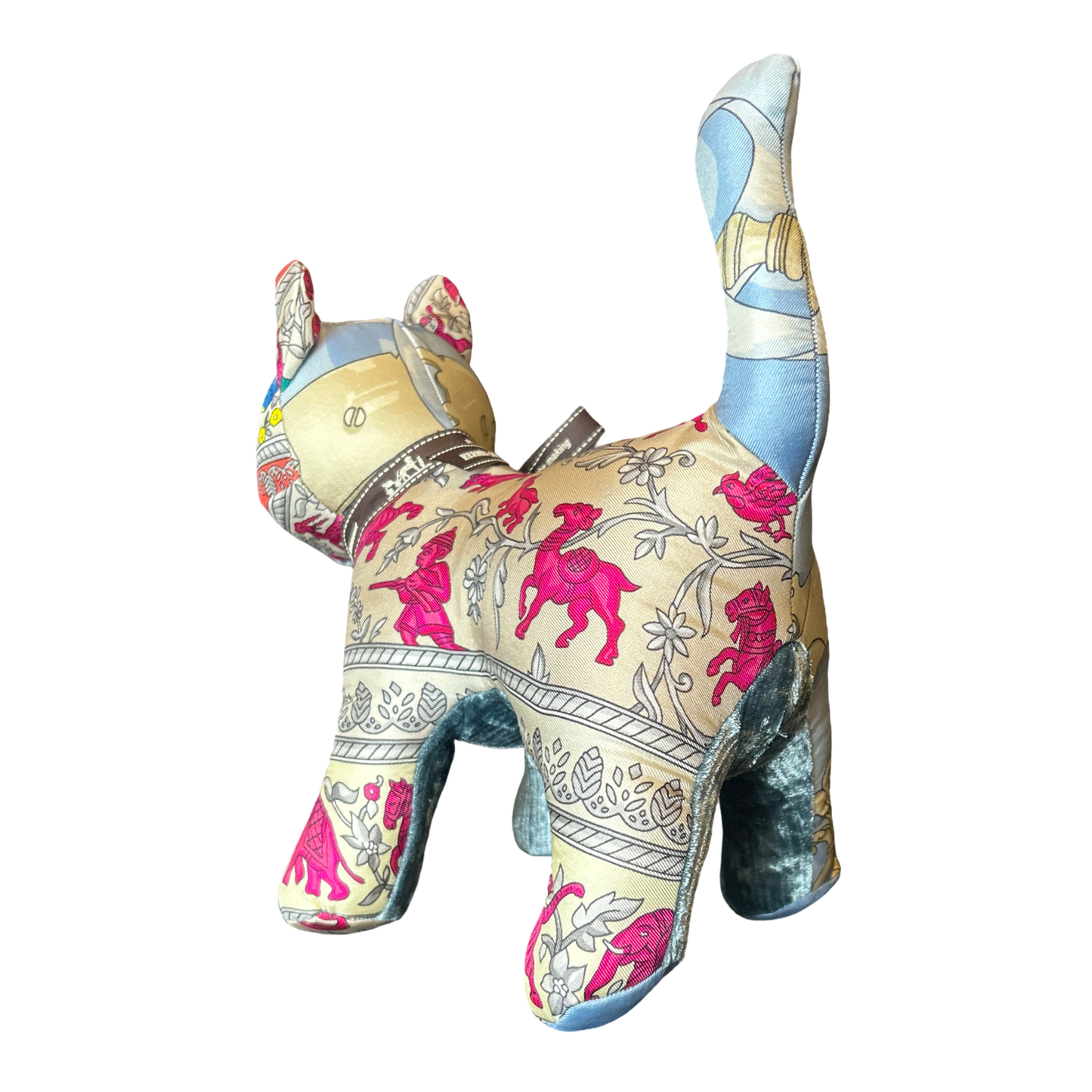 Chasse en Inde Vintage Silk Scarf Charming Kitten