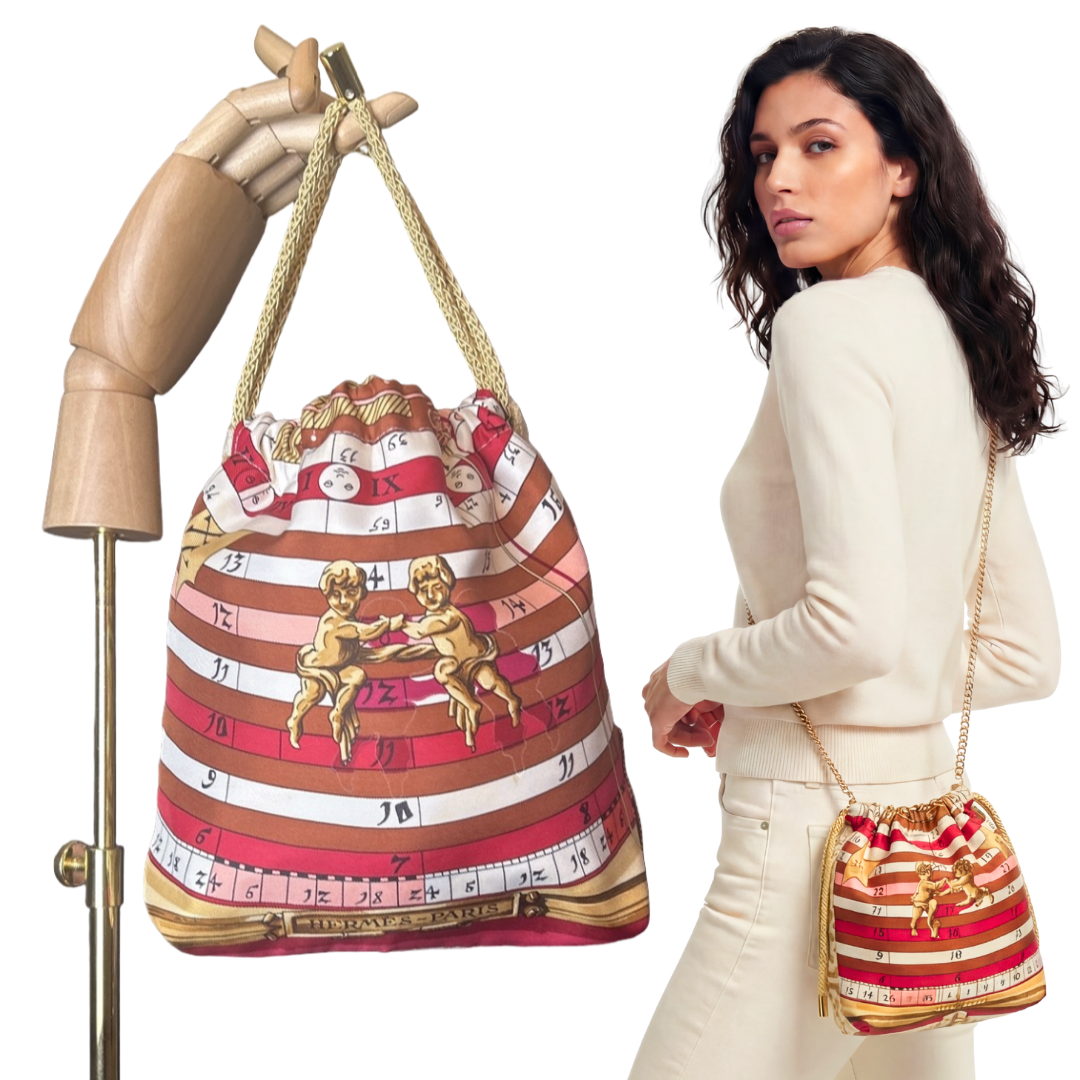 Astrologie Vintage Scarf Drawstring Crossbody Bag