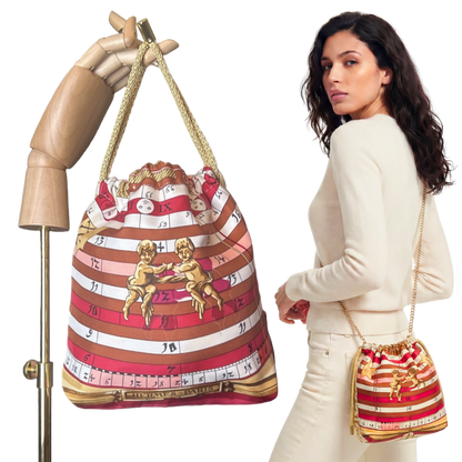 Astrologie Vintage Scarf Drawstring Crossbody Bag